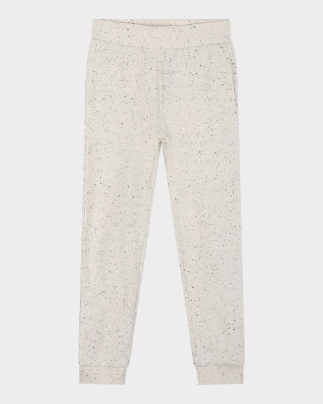 Kid's Speckled Logo-Embroidered Sweatpants, Size 6-